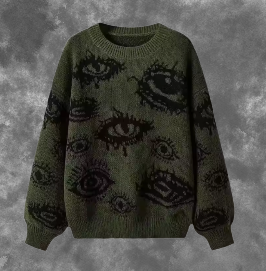 Eye Print Long Sleeve Sweater